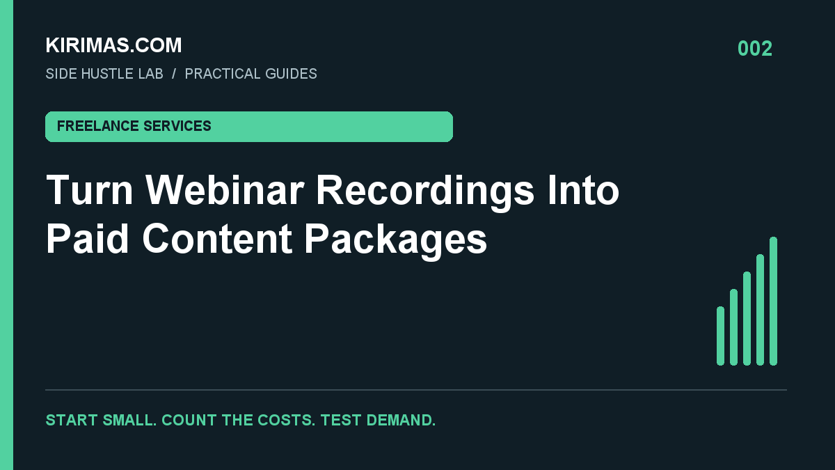 Kirimas.com guide: Turn Webinar Recordings Into Paid Content Packages