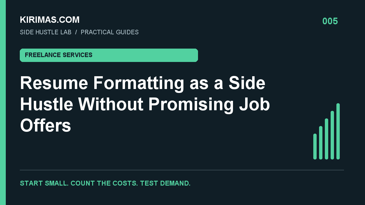 Kirimas.com guide: Resume Formatting as a Side Hustle Without Promising Job Offers