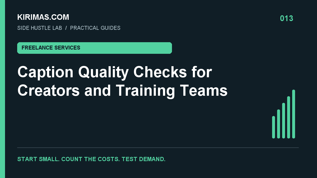 Kirimas.com guide: Caption Quality Checks for Creators and Training Teams
