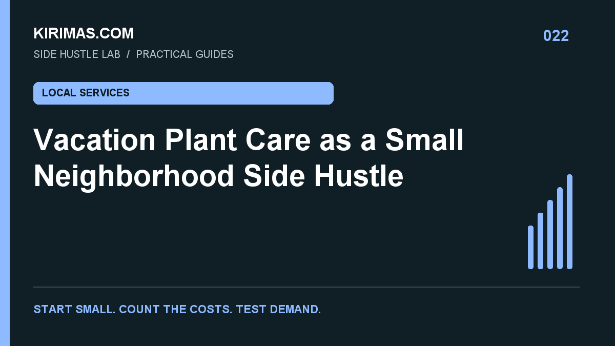 Kirimas.com guide: Vacation Plant Care as a Small Neighborhood Side Hustle