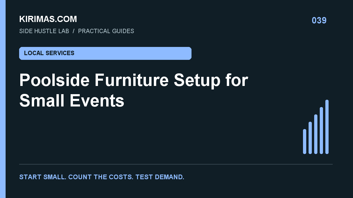 Kirimas.com guide: Poolside Furniture Setup for Small Events