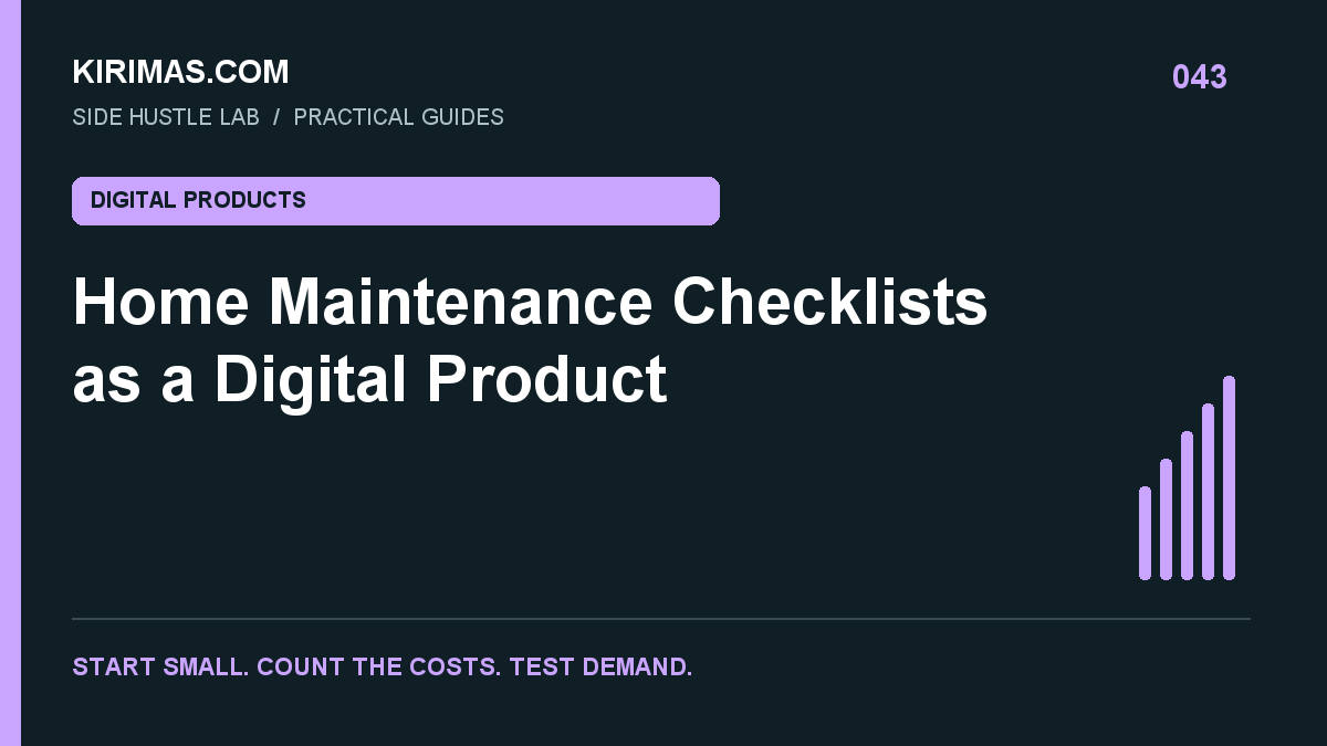 Kirimas.com guide: Home Maintenance Checklists as a Digital Product