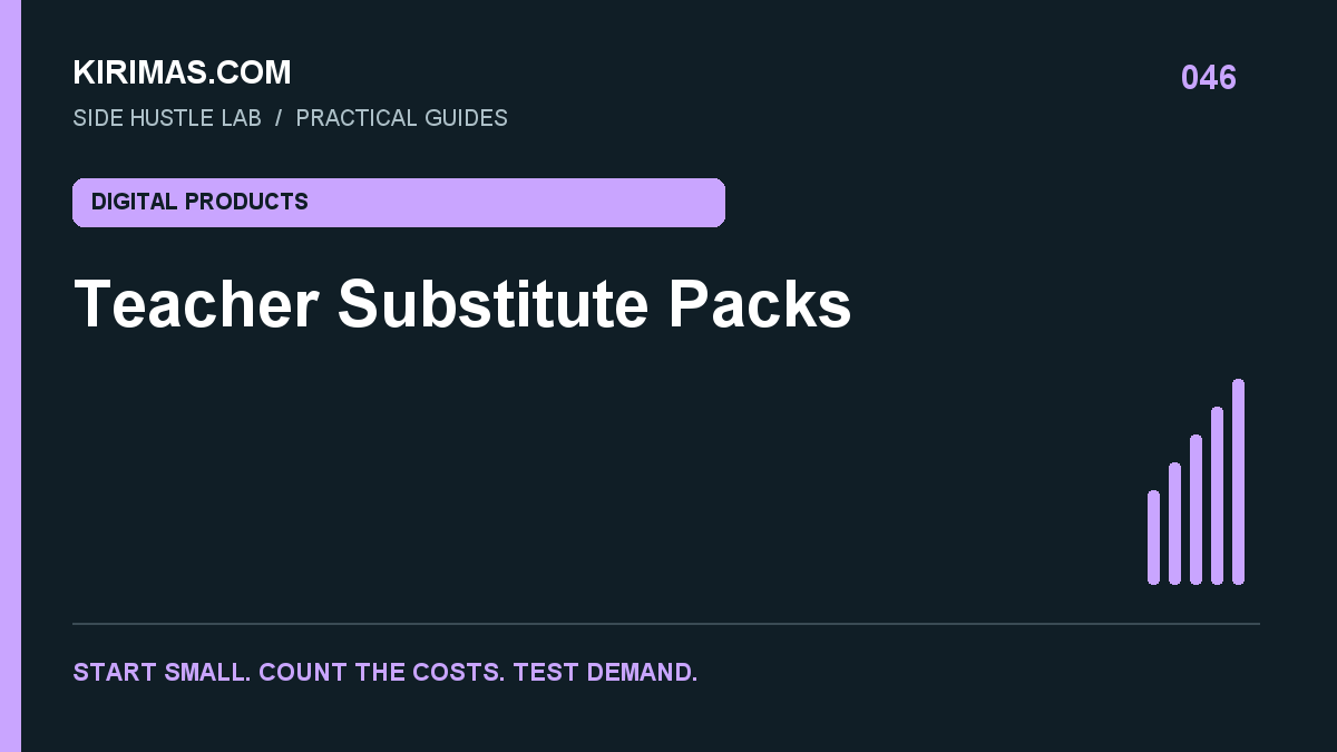 Kirimas.com guide: Teacher Substitute Packs: Sell Organization, Not Copied Worksheets
