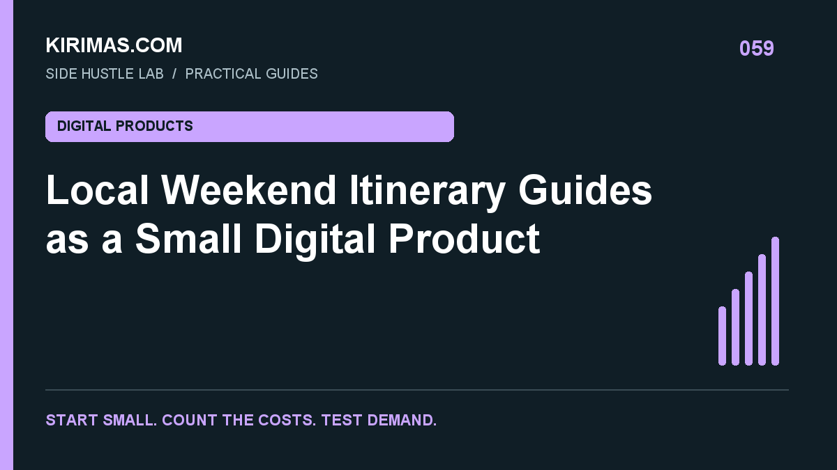 Kirimas.com guide: Local Weekend Itinerary Guides as a Small Digital Product