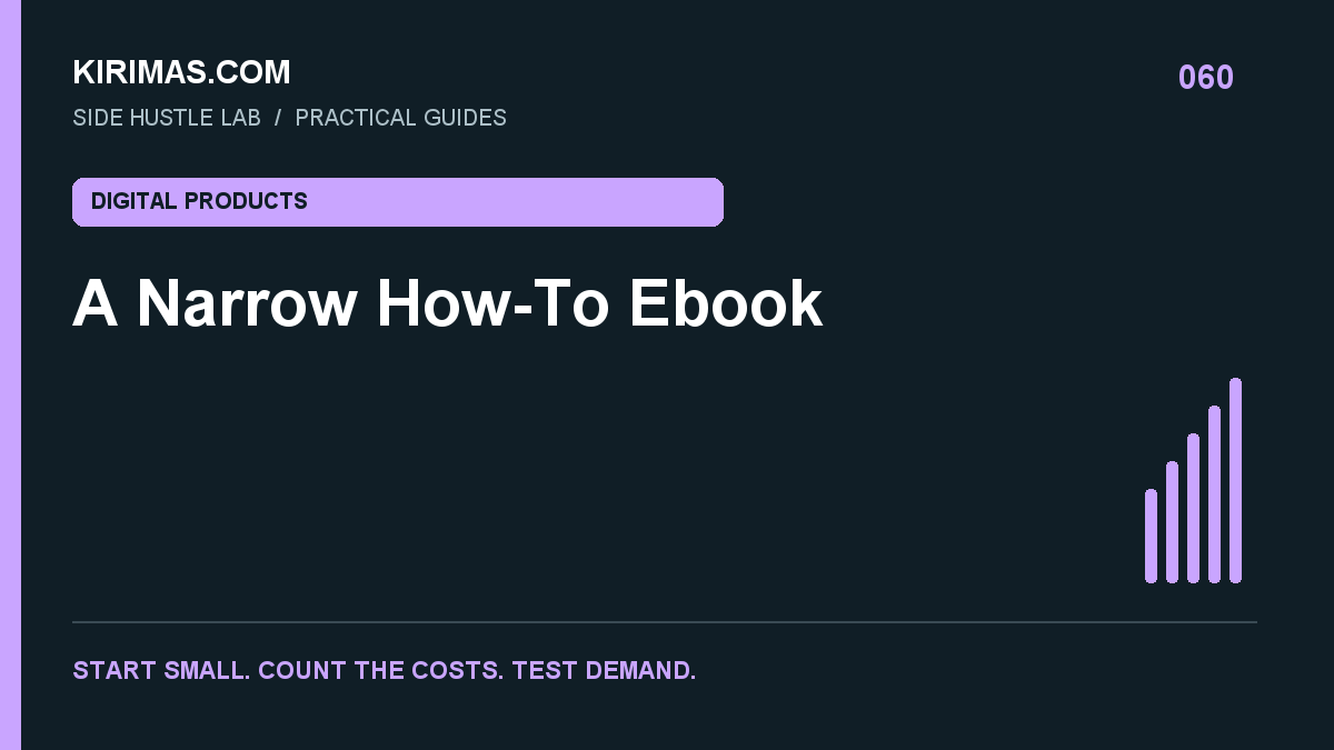 Kirimas.com guide: A Narrow How-To Ebook: Teach One Outcome Well