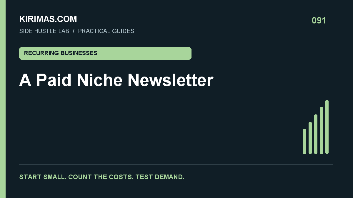 Kirimas.com guide: A Paid Niche Newsletter: Start With Information People Act On